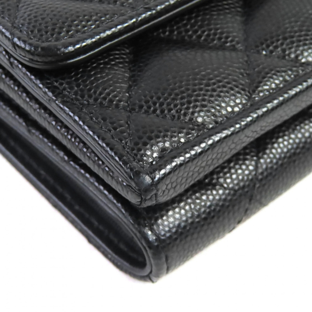 CHANEL Authentic Black Caviar Leather Logo Wallet - Picture 5 of 13